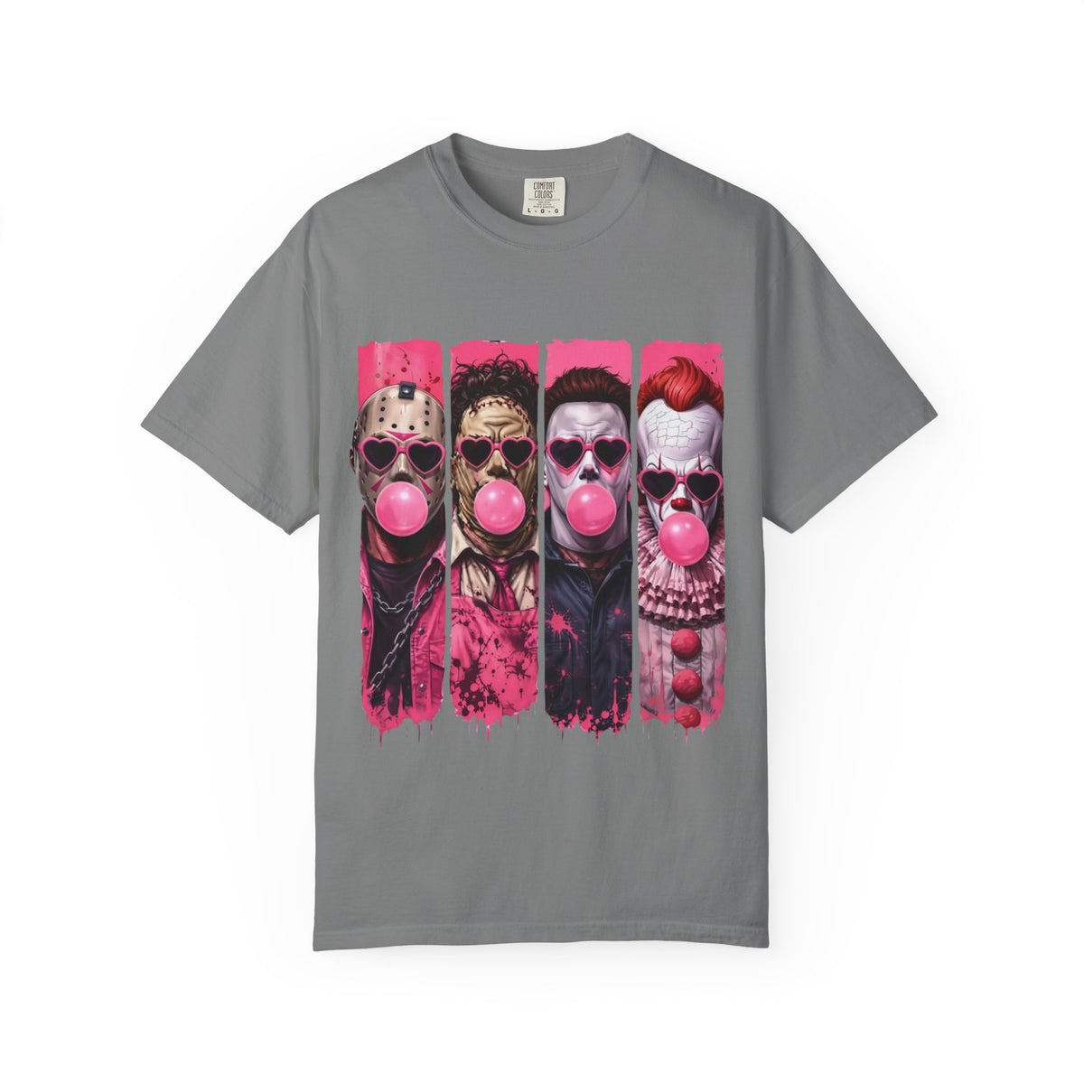 Horror Icons Bubblegum Tee — Vintage-Style Jason, Freddy, Jigsaw & Pennywise T-Shirt