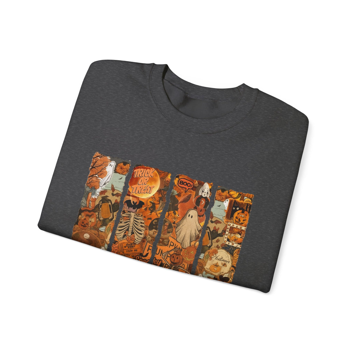 Spooky Season Sweatshirt — Vintage Pumpkin & Witch Fall Crewneck