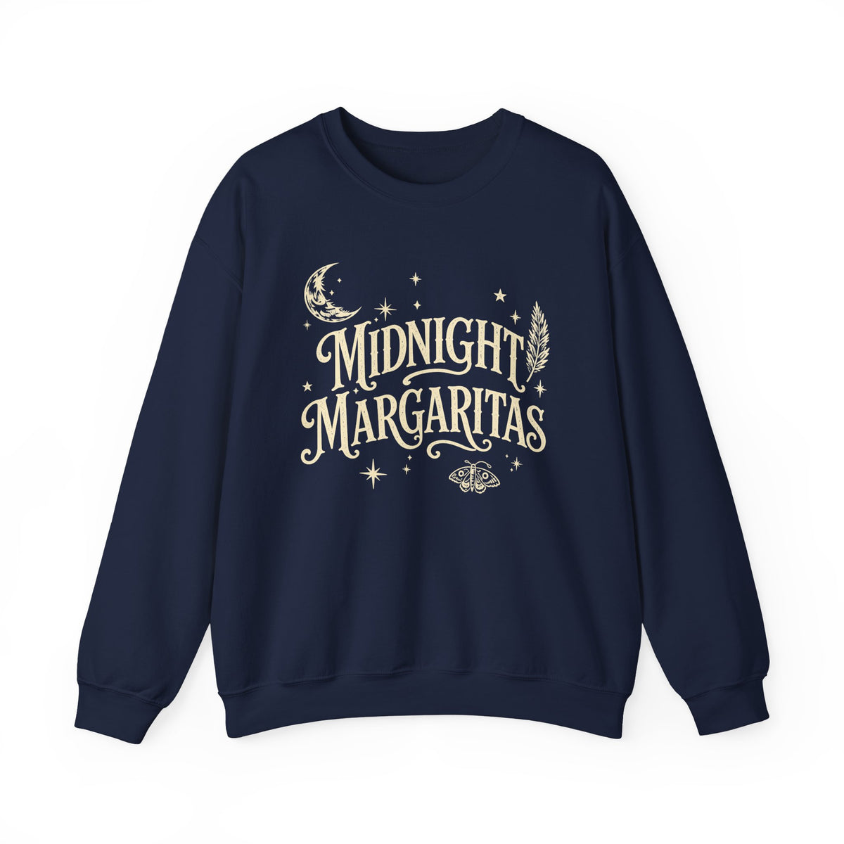 Midnight Margaritas Crewneck Sweatshirt — Vintage Nighttime Cocktail Design