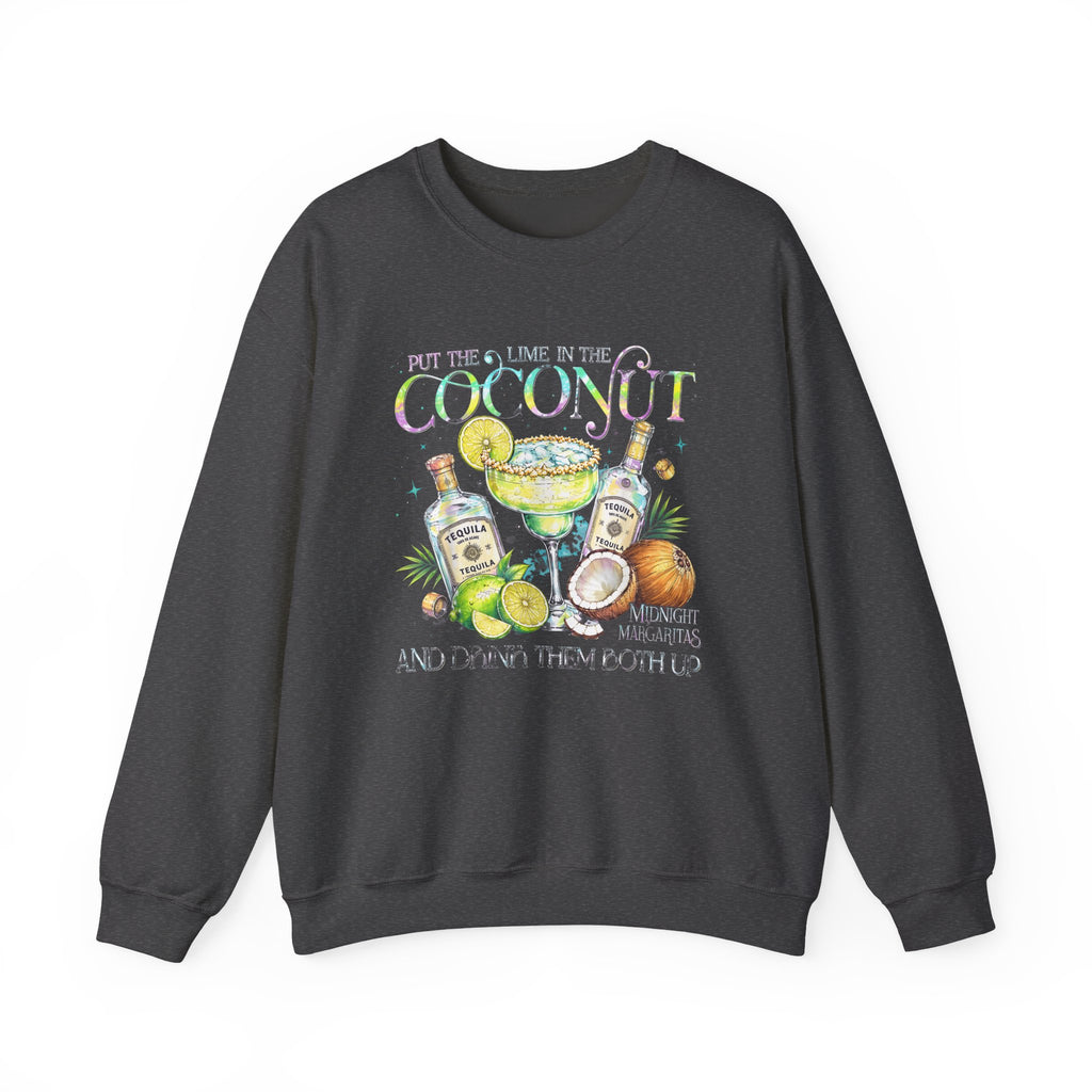 Coconut Margarita Crewneck Sweatshirt – "Put the Lime in the Coconut" Tropical Cocktail Sweatshirt