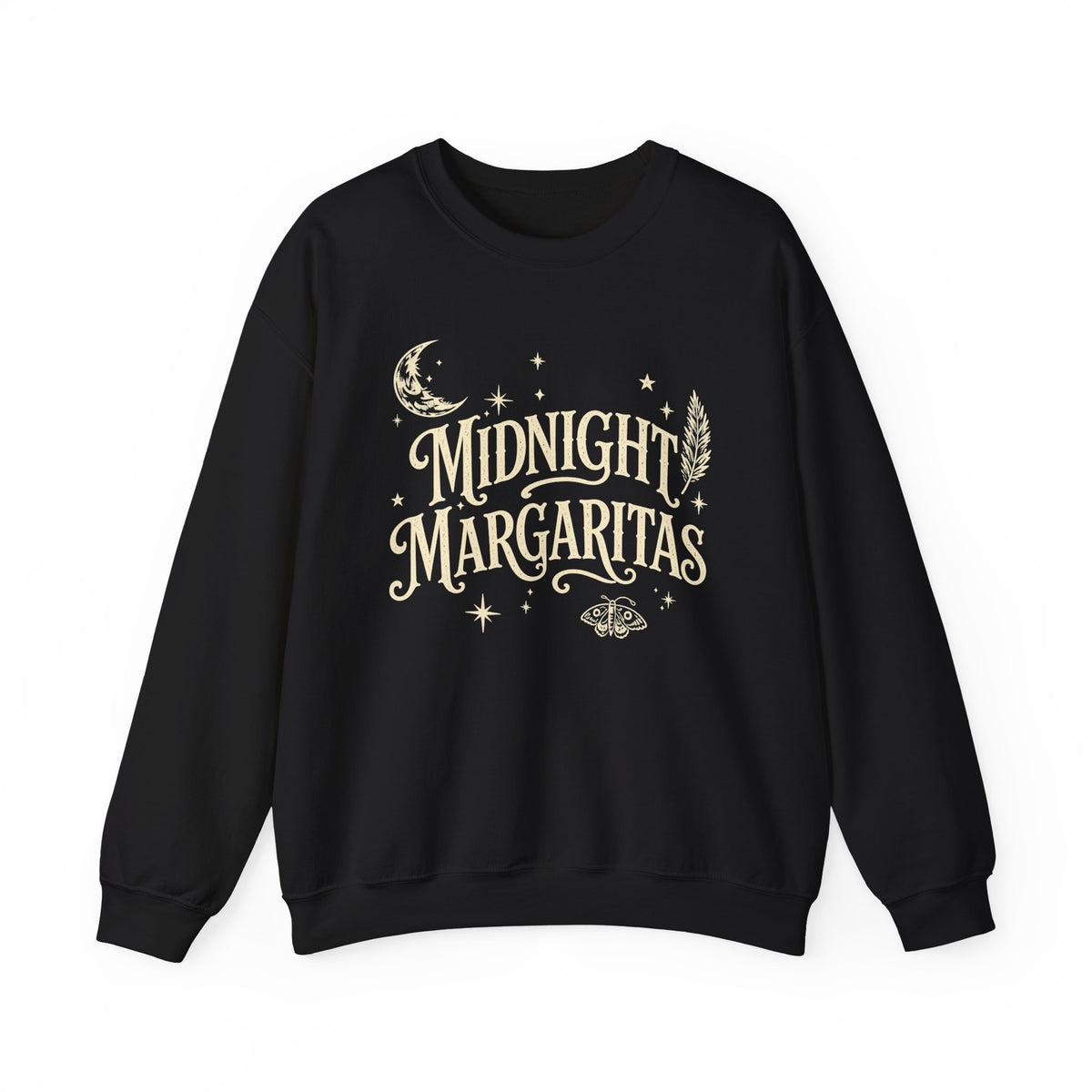 Midnight Margaritas Crewneck Sweatshirt — Vintage Nighttime Cocktail Design