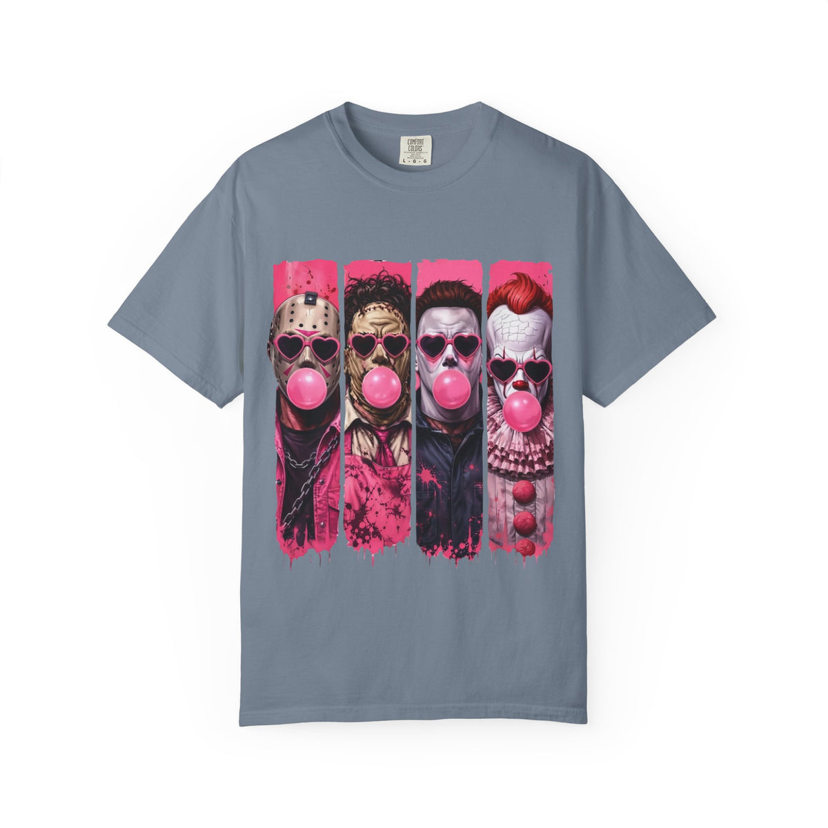 Horror Icons Bubblegum Tee — Vintage-Style Jason, Freddy, Jigsaw & Pennywise T-Shirt