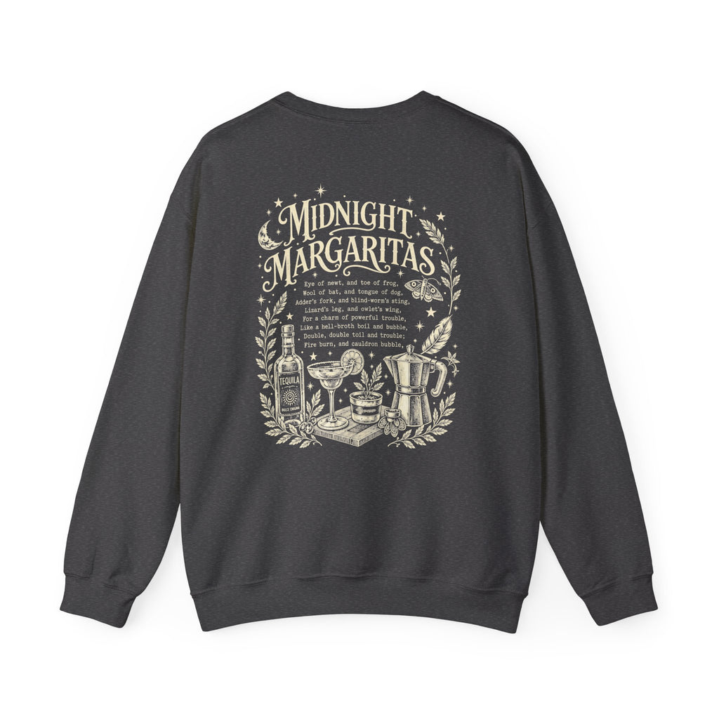 Midnight Margaritas Crewneck Sweatshirt — Vintage Nighttime Cocktail Design