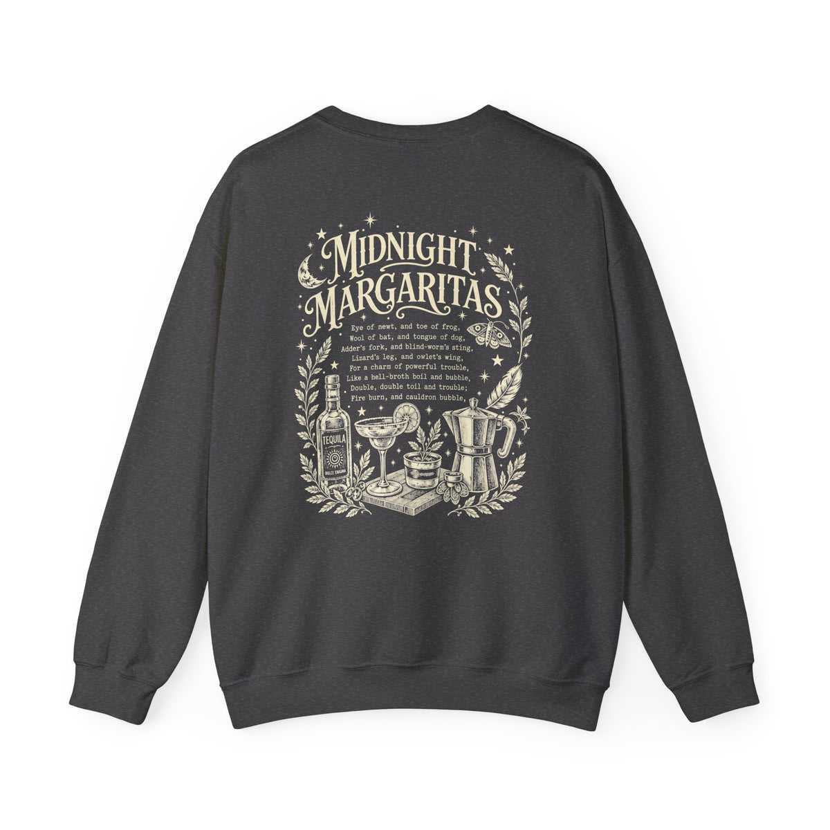Midnight Margaritas Crewneck Sweatshirt — Vintage Nighttime Cocktail Design
