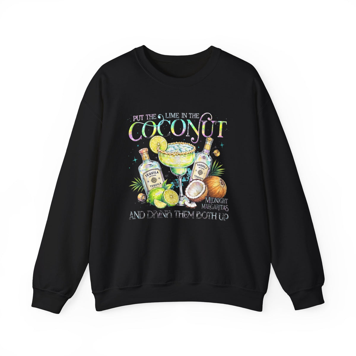 Coconut Margarita Crewneck Sweatshirt – "Put the Lime in the Coconut" Tropical Cocktail Sweatshirt