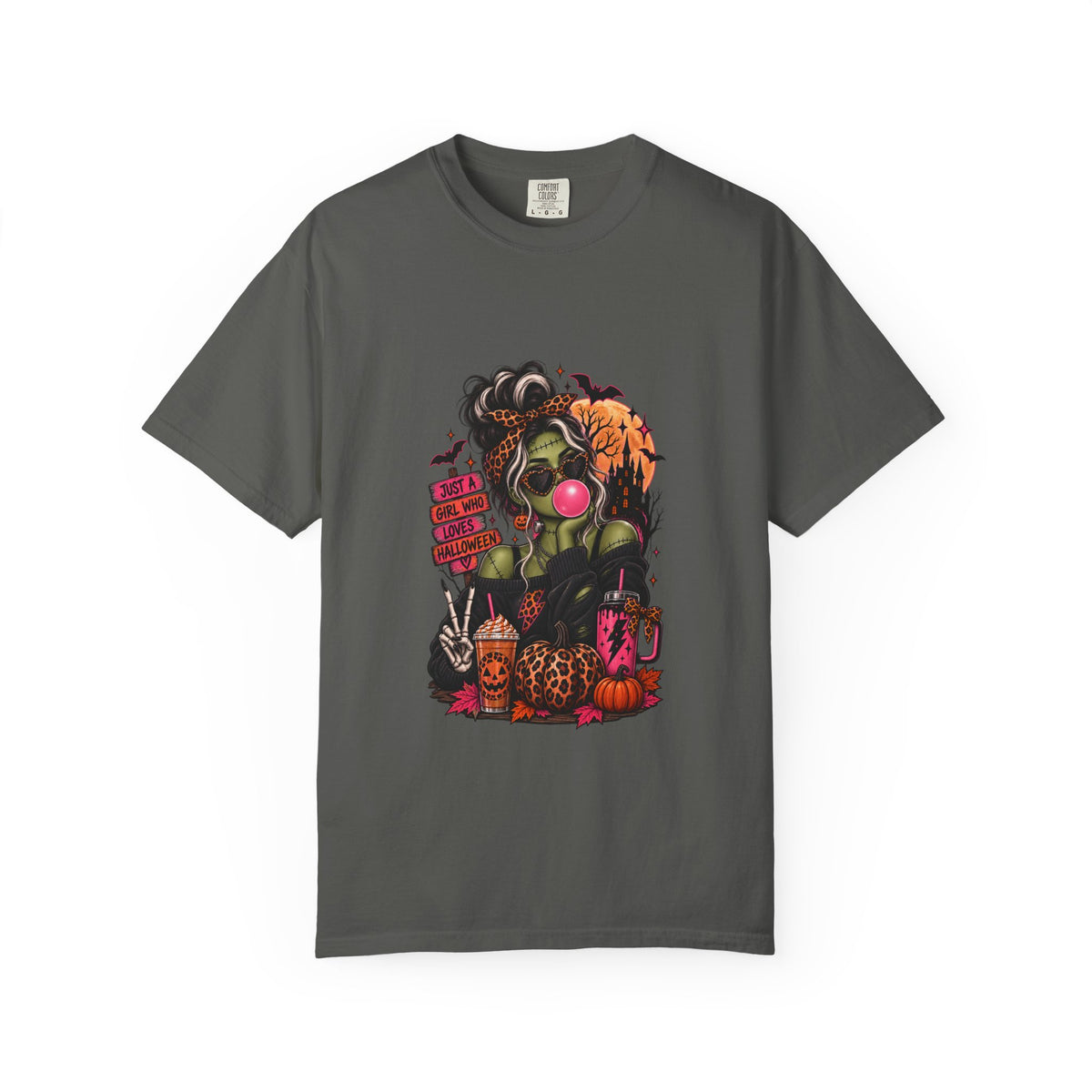 Horror Patchwork T-Shirt — Vintage Halloween Skull & Pumpkin Graphic