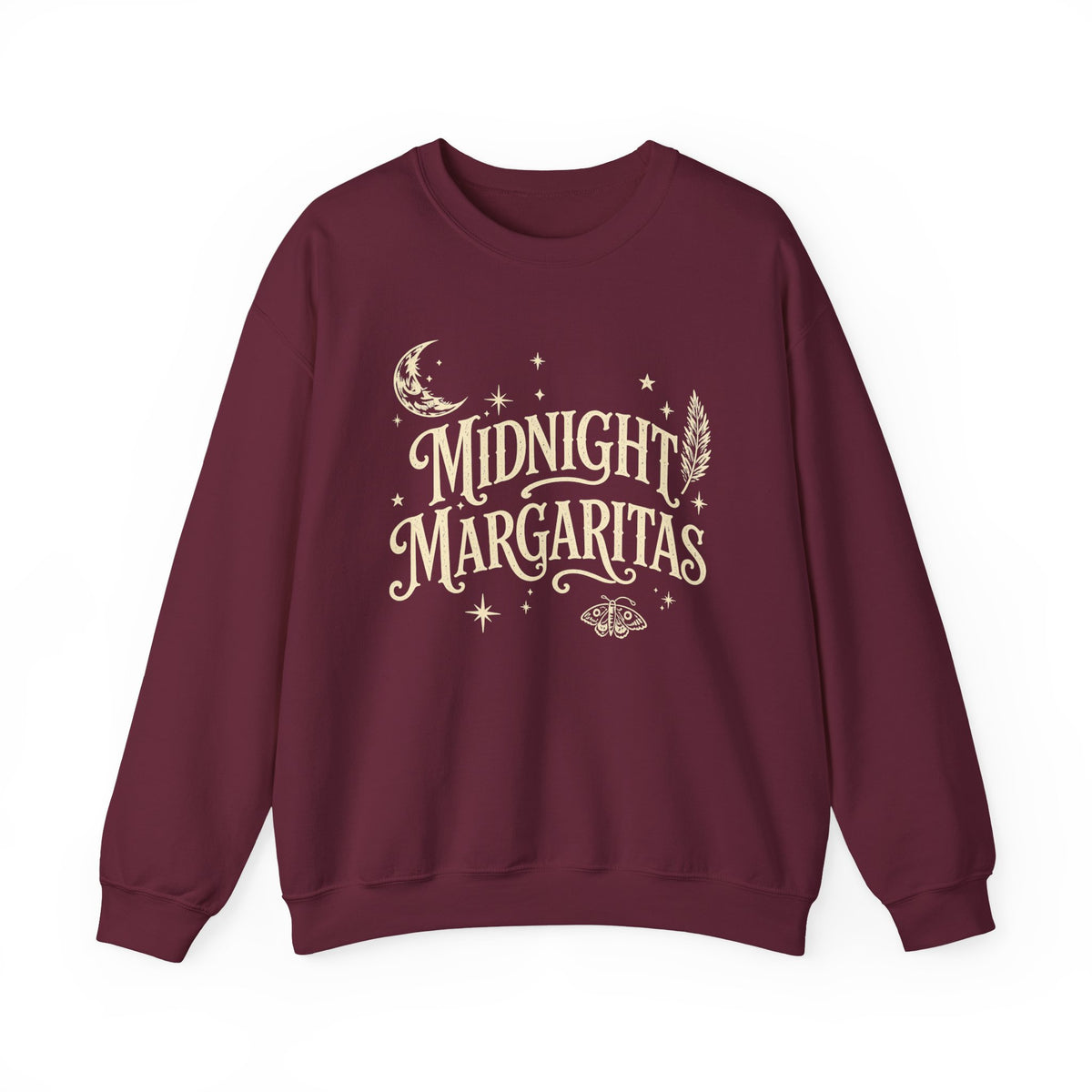 Midnight Margaritas Crewneck Sweatshirt — Vintage Nighttime Cocktail Design