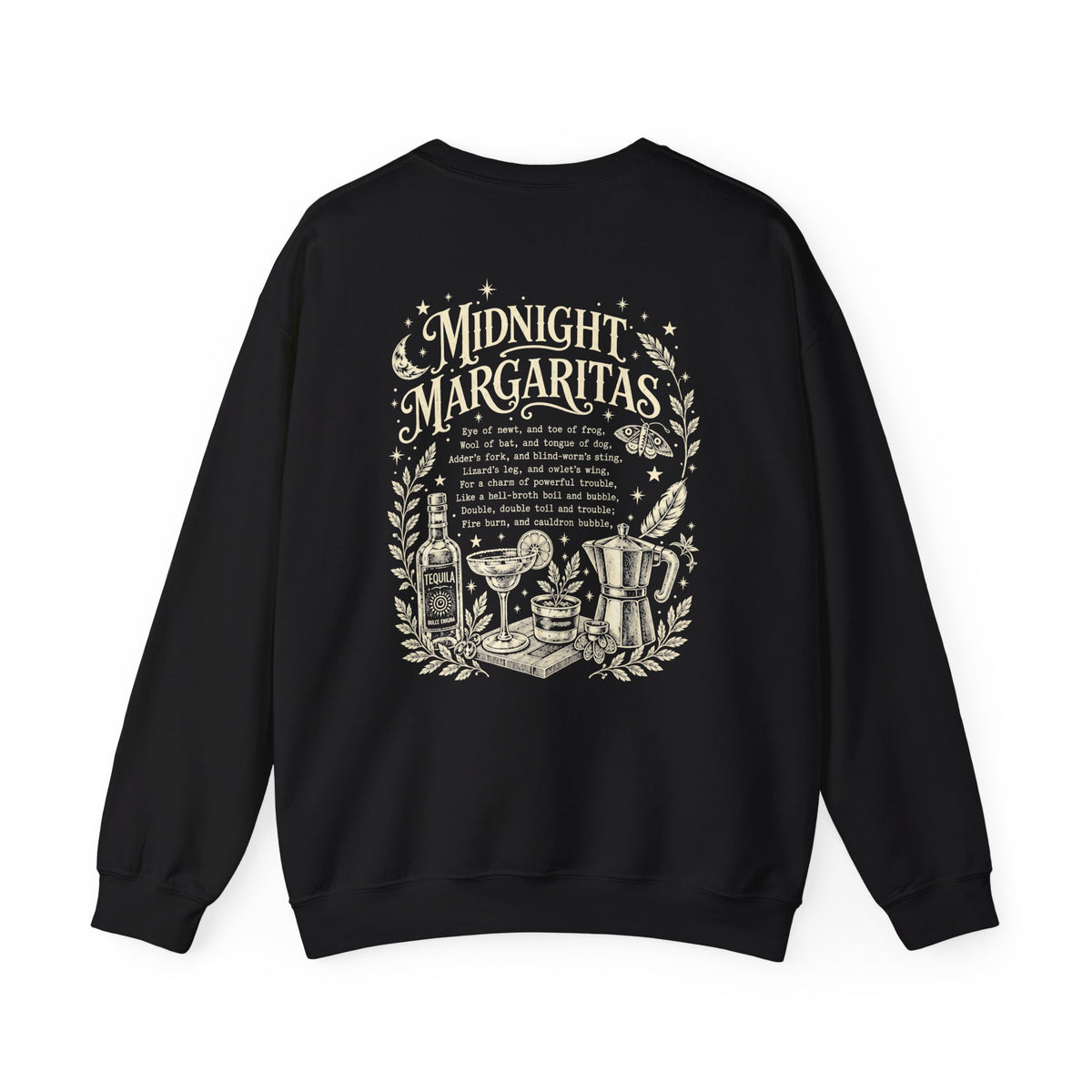 Midnight Margaritas Crewneck Sweatshirt — Vintage Nighttime Cocktail Design