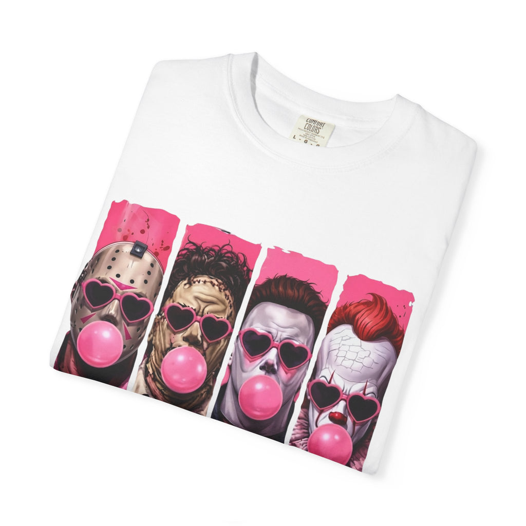 Horror Icons Bubblegum Tee — Vintage-Style Jason, Freddy, Jigsaw & Pennywise T-Shirt