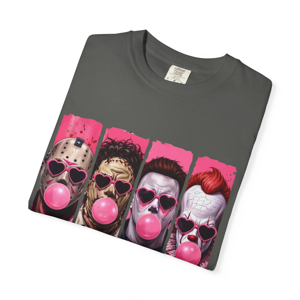 Horror Icons Bubblegum Tee — Vintage-Style Jason, Freddy, Jigsaw & Pennywise T-Shirt