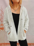 Zip Up Drawstring Hooded Sweater Cardigan