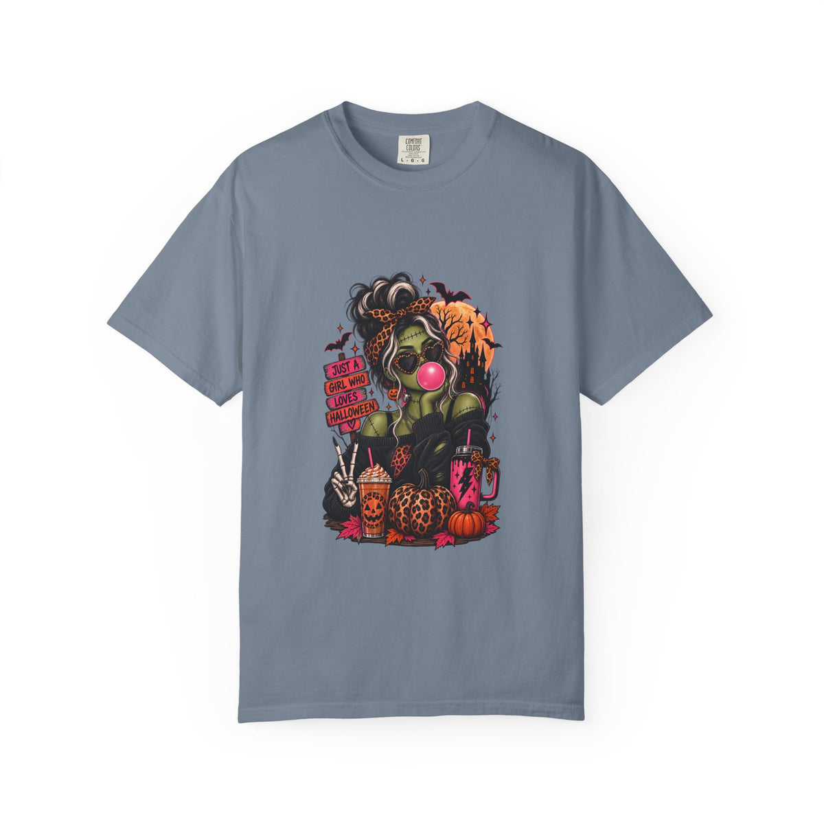 Horror Patchwork T-Shirt — Vintage Halloween Skull & Pumpkin Graphic