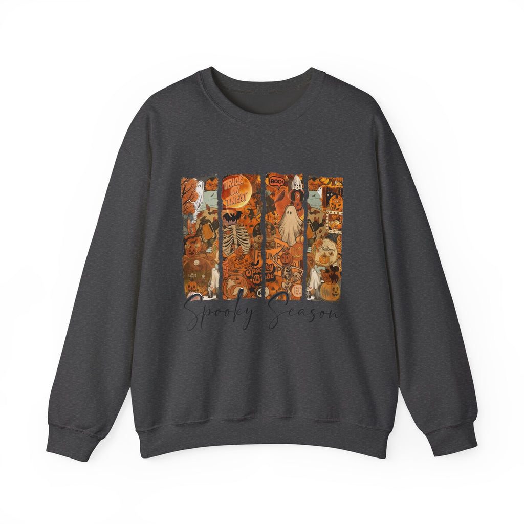 Spooky Season Sweatshirt — Vintage Pumpkin & Witch Fall Crewneck