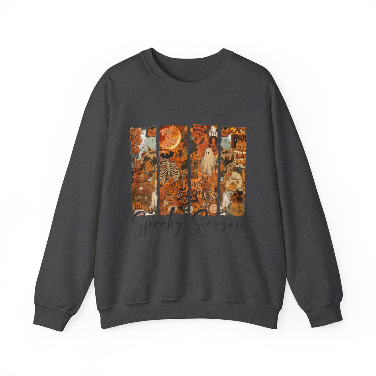 Spooky Season Sweatshirt — Vintage Pumpkin & Witch Fall Crewneck
