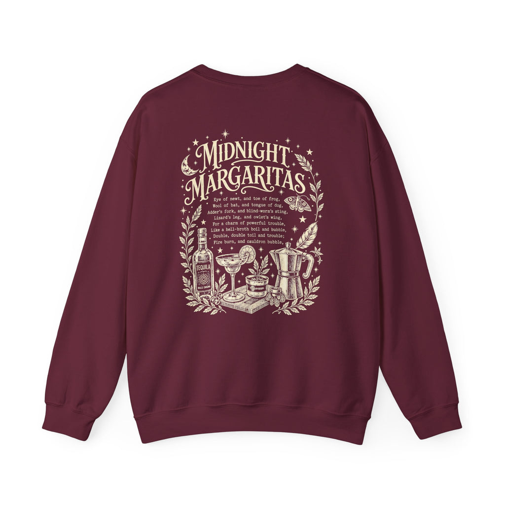 Midnight Margaritas Crewneck Sweatshirt — Vintage Nighttime Cocktail Design