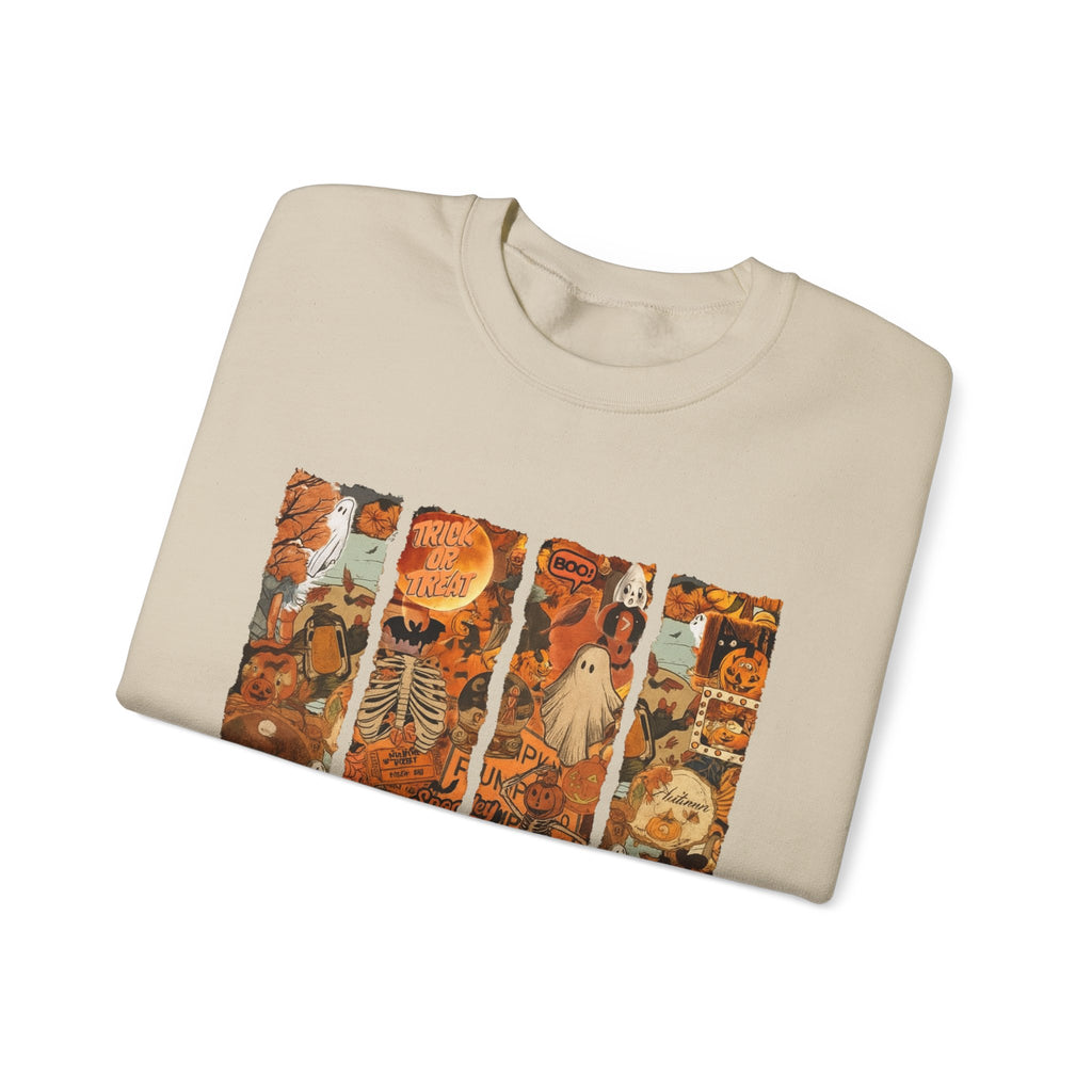 Spooky Season Sweatshirt — Vintage Pumpkin & Witch Fall Crewneck