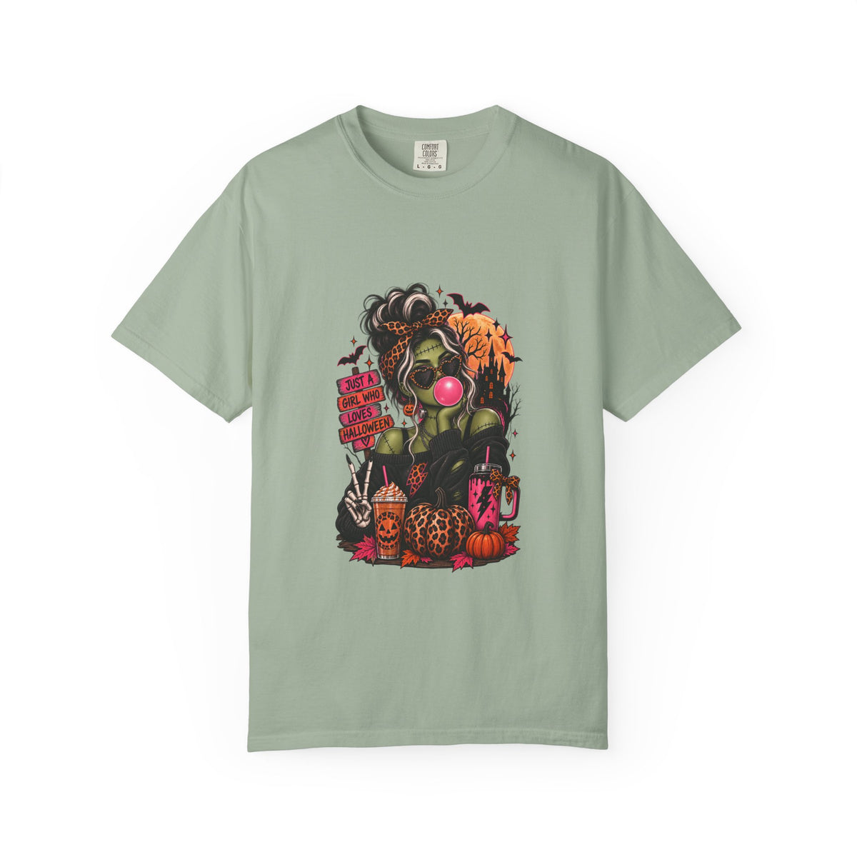 Horror Patchwork T-Shirt — Vintage Halloween Skull & Pumpkin Graphic