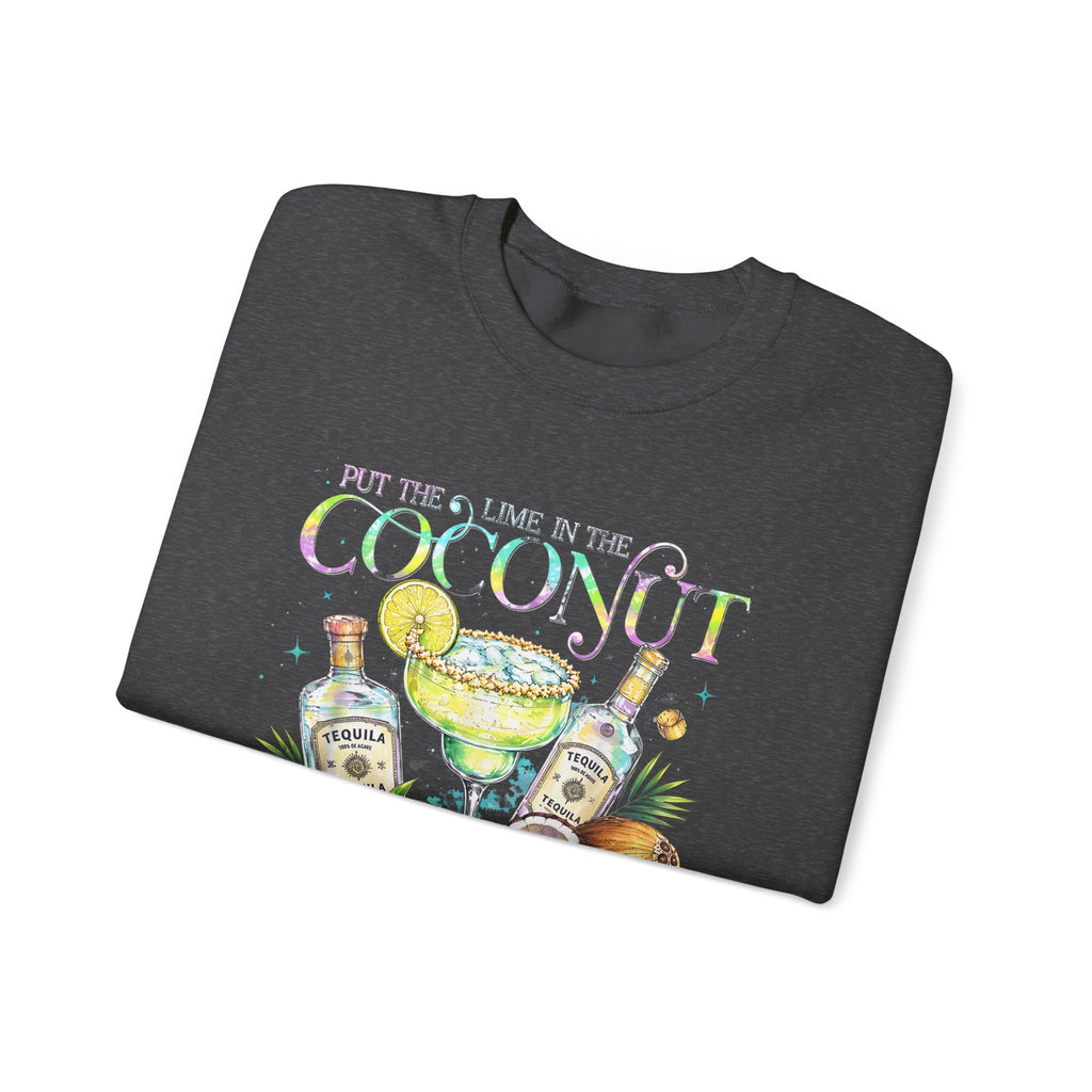 Coconut Margarita Crewneck Sweatshirt – "Put the Lime in the Coconut" Tropical Cocktail Sweatshirt