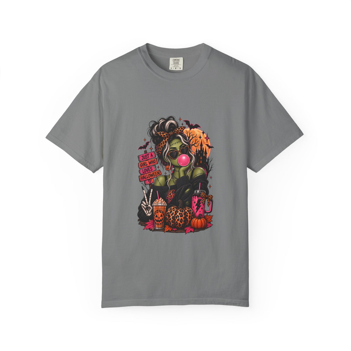 Horror Patchwork T-Shirt — Vintage Halloween Skull & Pumpkin Graphic