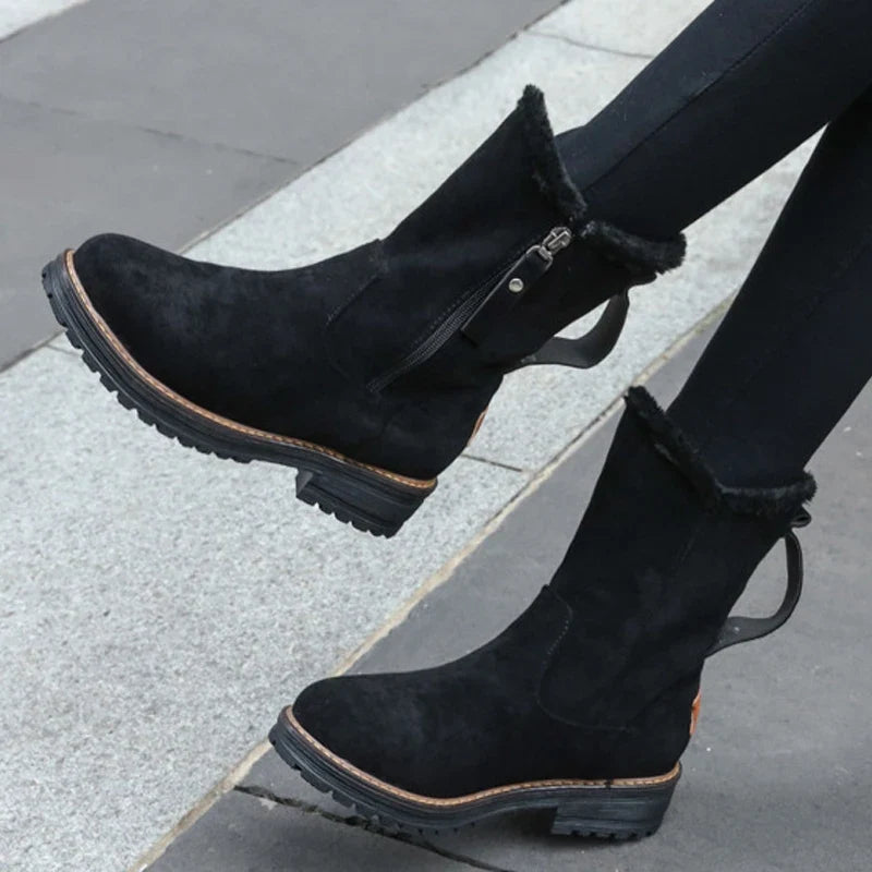 Women's Winter Fur-Lined Mid Calf Boots