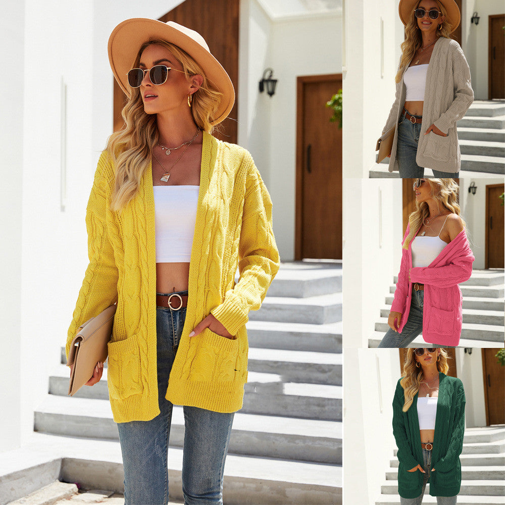 Women Plus Size Cardigan Sweater Twist